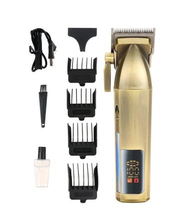 Hair Clippers Retro Rechargeable Hair Clipper LCD Digital Display Oil Head Clipper Hair Salon Hair Clipper Trimmer Brass