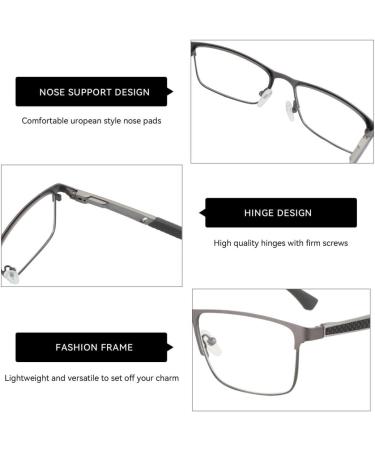 ZENOTTIC Blue Light Reading Glasses for Men - Trendy Square Metal Frame Anti-Glare Black Computer Readers 0.0x - Stylish & Comfortable Eyewear for Digital Protection - Buy Online on GoSupps.com