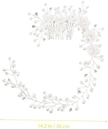 Beatifufu Pearl Bridal Hair Comb Wedding Pearls Hair Comb Rhinestone Headband Bride Headwear Prom Hair Clips Combs for Women Pearl Wedding Accesorios Para Mujer White Scarf Leaf Women's - Buy Online on GoSupps.com
