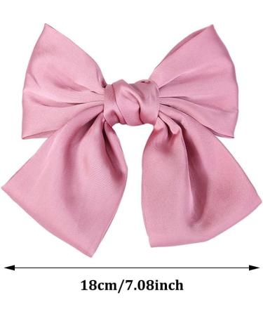 1 Psc Pink Bow Hair Clips Satin Vintage Solid Color Bowknot French Barrette Hair Bows for Girls for Hair Clip and Accessories for Women Girls Hair Barrettes Scrunchies Accessories - Buy Online on GoSupps.com