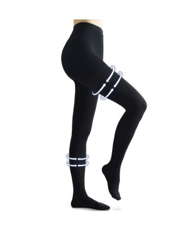 Beister medical compression stockings women long 20-30 mmHg support stockings men opaque toe wrap compression pants class 2 solid support for varicose veins edema black XL - Buy Online on GoSupps.com