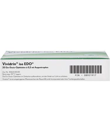 VIVIDRIN Iso EDO Antiallergic Eye Drops 20x0.5 ml - Fast Relief for Allergies | International Shipping Available - Buy Online on GoSupps.com