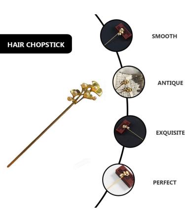 Lurrose Womens Hair Accessories Pearl Flower Hair Stick Chinese Hair Chopsticks Hair Pin Updo Chignon Pin Hair Styling Hair Making Accessories for Women Golden Chinese Hair Sticks - Buy Online on GoSupps.com