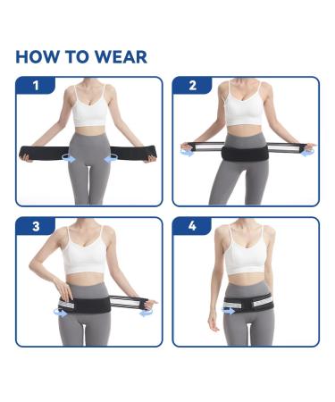 INDEEMAX Sacroiliac Joint Hip Belt - Pain Relief Brace for Sciatica & Lower Back Support (XL-XXL) - Universal Fit for Men & Women - Black - Buy Online on GoSupps.com