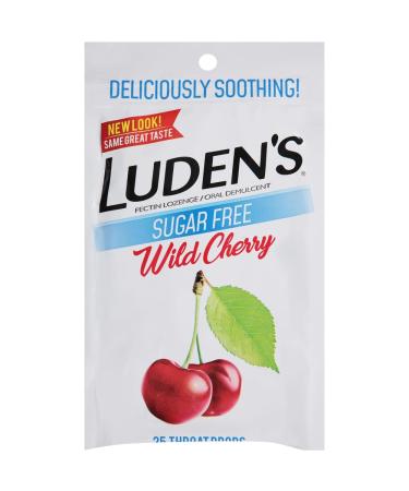 Luden's Soothing Throat Drops Sugar Free Wild Cherry 25 ct (Pack of 1) Wild Cherry 25 Count (Pack of 1)