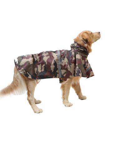 Cokobin reflective hundredth coat with hooded ultra -light breathable waterproof dog jacket rain cover for medium and large dogs (brown xl) XL brown