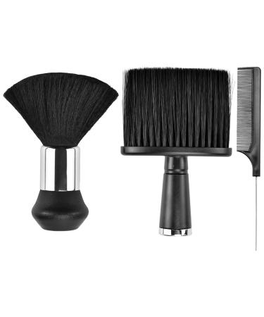 Caredgo neck brush hair brush hairdresser neck brush neck brush hairdressing fry scam neck brush brushes for removing hair cutouts comb with stem for hairdressing salon hairdresser home use (black)