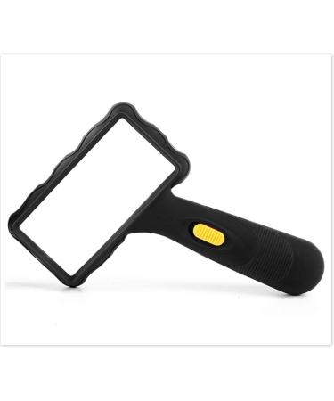 Magnifier with Lights Oblique Handle Read Magnifier 115 * 165 * 30mm Rectangular Lens Old Man Child Student Reading Read Newspapers Made in China