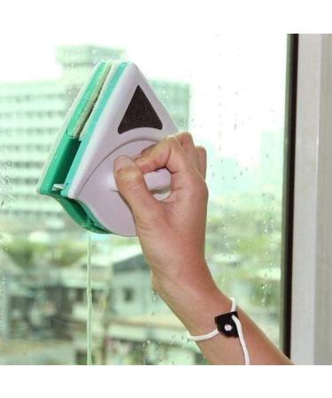 Window Double Side Glass Wiper Cleaner Surface Useful Safe Glass Scraper (Green) - Buy Online on GoSupps.com