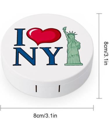 I Love New York City Cute Contact Lens Case - Portable Round Storage Box with Mirror for Travel & Daily Use - Buy Online on GoSupps.com