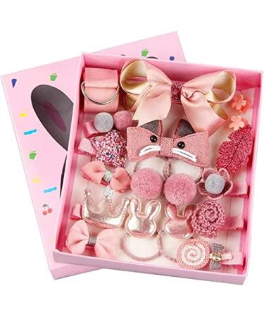 Girls Hair Accessories Gift Set HQCM 18 Pieces Children Hair Clips Set for Christmas Birthday Gift with Hairpins Ropes Bows Ties Barrettes Head Ornaments Silk Ribbon