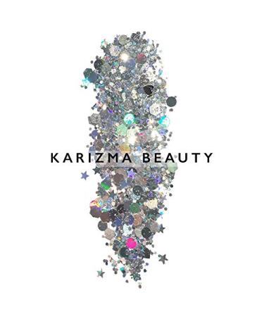 Platinum Biodegradable Chunky Glitter - Karizma Beauty Silver Bio Glitter - Eco-Friendly Festival Face Glitter 10g - Buy Online on GoSupps.com