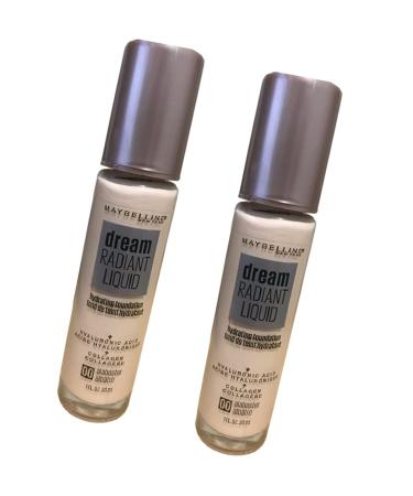 Maybelline New York Dream Radiant Liquid Hydrating Foundation Alabaster 00 - Pack of 2 | Long-lasting Coverage for Radiant Skin - Buy Online on GoSupps.com