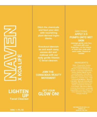 KOA LIFE X NAVEN Anti-Blemish Facial Foam Cleanser - Purifies Skin with Vitamin C & Organic Ingredients | 1.7 Fl Oz - International Shipping Available - Buy Online on GoSupps.com