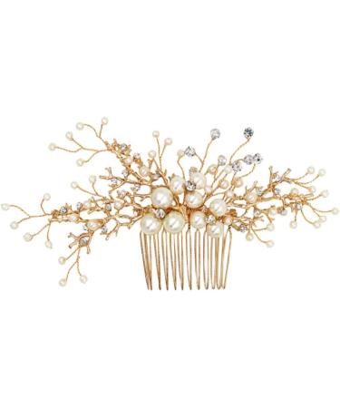 Ipetboom Bride Insert Comb Tiara Rhinestone Pearl Hair Comb Bridal Hair Comb Bridal Headdress Wedding Headpiece Bride The Flowers Hairpin Women Hairpin - Buy Online on GoSupps.com