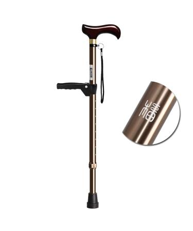Aluminum Rod with Solid Wood Handle Lightweight Walking Sticks Adjustable to 10 Levels Journey