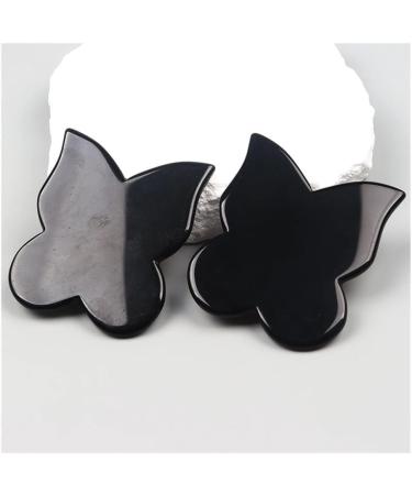 Rock Quartz Butterfly Gua Sha Tool | Black Jade Crystal Face & Body Massager - Shop Internationally - Buy Online on GoSupps.com