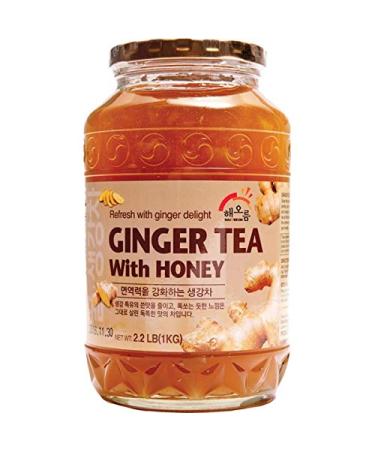 Haio Ginger Tea with Honey - Korean Herbal Tea Ginger Delight, 2 Glass Jars, 2.2 lb (1 kg) Each - Buy Online on GoSupps.com