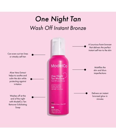 ModelCo One Night Tan Mousse - Instant Bronzer for Flawless, Streak-Free Results - 6.35 Oz - Buy Online on GoSupps.com