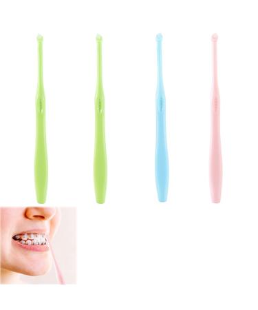 Xiwupo Small toothbrush Brinted toothbrushes brinted toothbrushes insert brush insert brush single toothbrush toothbrush for dental implants braces and tooth cleaning 4 pieces