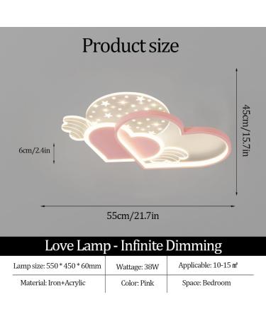 Shop DHGIE Dimmable LED Ceiling Lamp for Children s Room | Remote Control | 38W Cartoon Design in Blue & Pink - Buy Online on GoSupps.com
