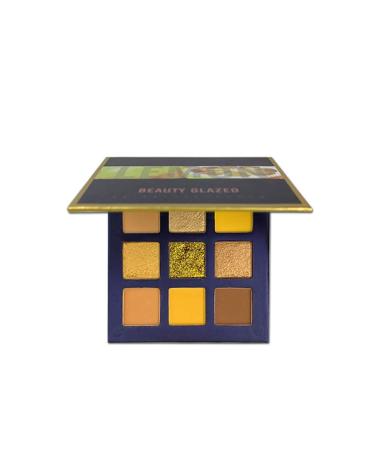Beauty Glazed 9 Colors Shine Diamond eyeshadow Make-up Pigments Waterproof Professional Shimmer Glitter Nude eyeshadow Make-up Palette # 09 Lemon