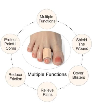 5-Pack Gel Toe Protector Sleeves - Breathable Fabric Cushion Tubes for Pain Relief Corn & Callus Removal - Buy Online on GoSupps.com