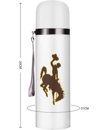 Wyoming Logo Insulated Water Bottle 19 OZ Stainless Steel Travel Mug For Drink Sports Camping Hiking Outdoors - Buy Online on GoSupps.com