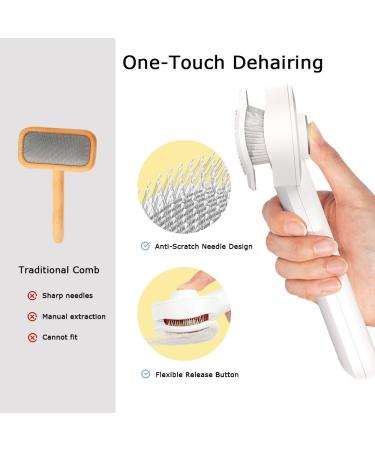 Pakeway Cat Brush - Self-Cleaning Pet Brush for Long & Short Hair | Eliminates Tangles & Undercoat | Air Cushion Design - Buy Online on GoSupps.com
