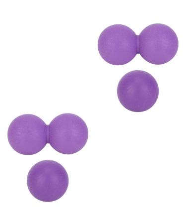 Healeved 4 pieces yoga-ball lacrosse balls massage yoga self-massage peanut lacrosse peanut roller muscle pain lacrosse massage tpr handy fitness let go of the ball 12.1x6.1cmx2pcs lilax2stk