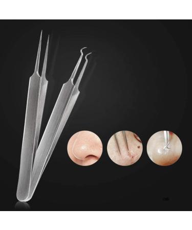 1Pc Professional Stainless Bend Curved Tweezer Blackhead Acne Clip Comedone Pimple Extractor Remover Tool for Comedone Whitehead Acne Blemish Bend Clip Nice and clever - Buy Online on GoSupps.com