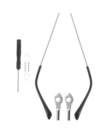 Villful 1 pair of glasses accessories glass holder glasses anti-slip-eared hooks Brillen bracket arm replacement glasses nasal pad alloy silver metal glasses replacement bracket metal alien silver 14x0.4cm