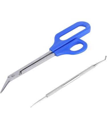 HUSHUI Stainless Steel Pedicure Nail Tool Set with Long Handle Toenail Scissors and Nail File for Effective Dead Skin Cells Removal - Buy Online on GoSupps.com