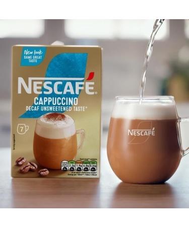 NESCAF Cappuccino Caf D caf in Sans Sucre en Sachets x7 (Lot de 6 Total 42 Sachets D caf in s) - Buy Online on GoSupps.com