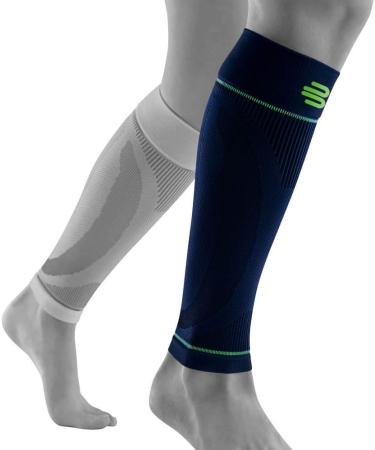 BAUERFEIND Calf Support Compression Sleeves - Unisex Navy Blue XL Extra Long Leg Warmers for Lower Leg Support | International Shipping Available - Buy Online on GoSupps.com