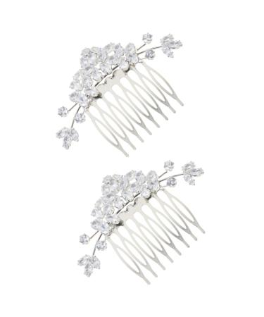 Beaupretty Bride Wedding Hair Comb bangs flower hair side hair bridal side hair clip pearl bridal side combs bride bride headdress bridesmaid Bar mitzvah wedding Flower Side Comb