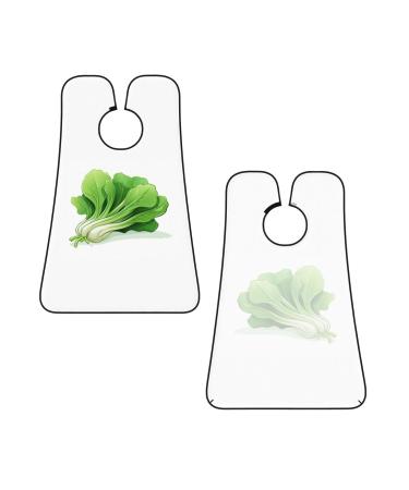 Green Bok Choy Print Beard Bib Apron - Non-Stick Hair Catcher for Men | Ideal Shaving Gifts | One Size Black - Buy Online on GoSupps.com