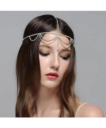 STONEFANS Bridal Rhinestone Head Chain for Women Wedding - Boho Tassel Hair Accessory - Buy Online on GoSupps.com