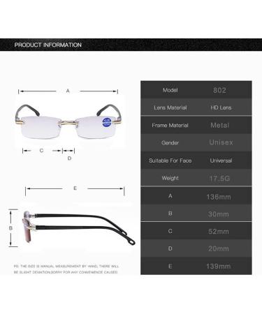 JNWAE Sapphire High Hardness Anti-Blue Progressive Far and Near Dual-Use Reading Glasses  Reading Glasses  for Myopia Farsightedness in The Elderly (+1.50/50-55 Year of Age) - Buy Online on GoSupps.com