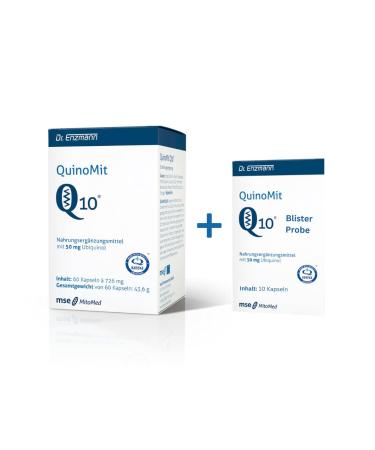 QuinoMit Q10 - Highly pure ubiquinol capsules including free blister sample