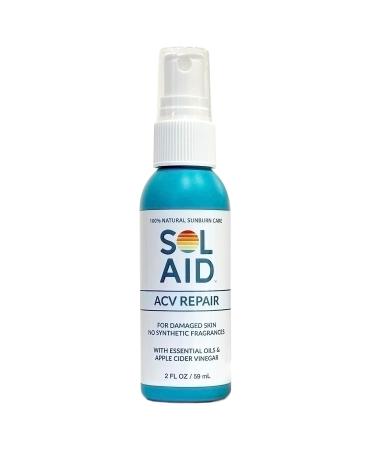 Sol-Aid 100% Natural ACV Sunburn Care - 2oz Powerful Aloe-Free Spray For Damaged Skin After Sun Burns