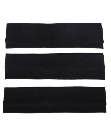 MapofBeauty Yoga Headbands 3 Pack | Stretchy Cotton Hair Wraps for Sports & Exercise - Black - Buy Online on GoSupps.com
