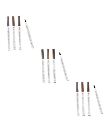 TOVINANNA 12 Pcs Liquid Eyebrow Pen Brow Pencil Eyebrow Pen Waterproof Eyebrow Pen Makeup No Smudge 1 count (Pack of 1) As Shownx3pcs