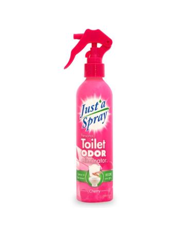 Just a Spray Cherry 220 ml - Home & Office Poop Spray Before You Go Toilet Odor Eliminator - Bathroom Deodorizer Just One Spray Toilet Freshener Safe for Septic