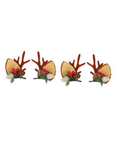 minkissy 2 Pairs Christmas Hair Clips Winter Hair Barrettes Xmas Hair Pins Xmas Hair Clip Christmas Photo Booth Props Xmas Kids Hair Accessories Kids Decor Felt Christmas Socks Elk Child