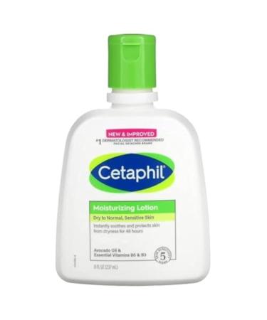 Cetaphil Moisturizing Lotion Dry To Normal Sensitive Skin Avocado Oil & Essential Vitamins B5 & B3 8 fl oz (237 ml) 8 Fl Oz (Pack of 1)