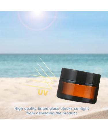 Jinsion 10 Pack Amber Cream Containers - 20ml Glass Ointment Jars with Lids for Cosmetics Lotions Powders & Mini Candles - Ideal for Travel & DIY Projects - Buy Online on GoSupps.com