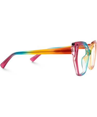 VOOGLAM Rainbow Color Cat Eye Blue Light Blocking Glasses for Women - UV Protection Fashion & Anti Eyestrain - Buy Online on GoSupps.com