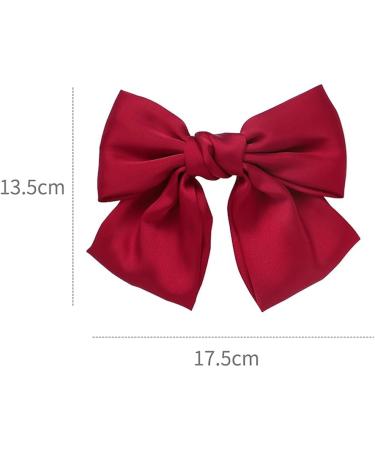 Bow Hair Clips 4PCS Hair Ribbon with Stylish Soft Satin Silky Bows for Hair Bows for Women Girls (Black White Red and Pink) - Buy Online on GoSupps.com