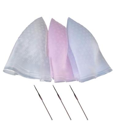 KALLORY Hair Dye Caps Professional Silicone Highlighting Caps Frosting Tipping Hair Coloring Caps With Hooks Hair Coloring Kit
